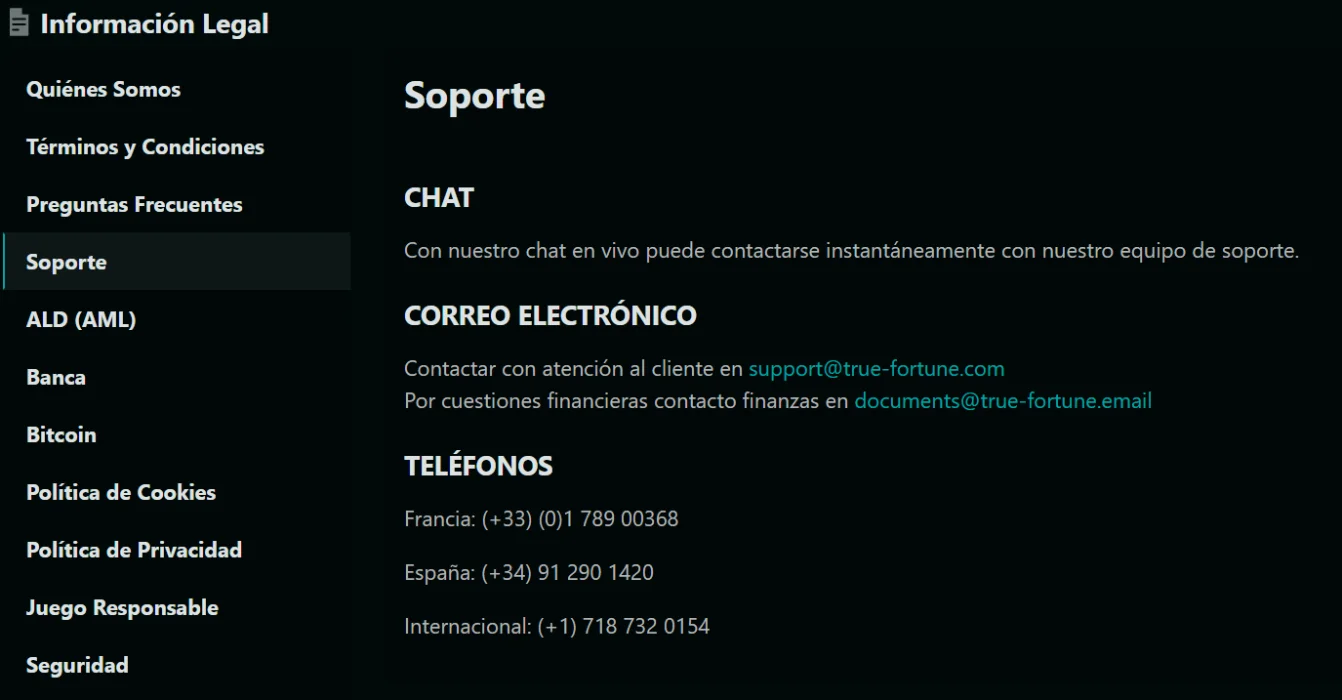 TrueFortune Casino Soporte al jugador TrueFortune Casino Soporte al jugador